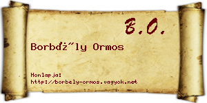 Borbély Ormos névjegykártya